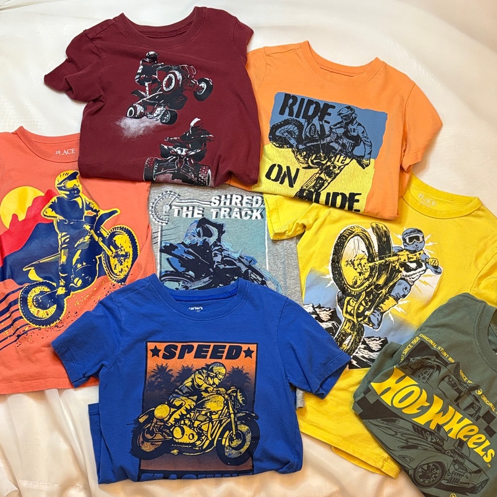Carter's/Osh Kosh /Hot Wheels/Place dirt bike, quad, car, motorcycle tees lot